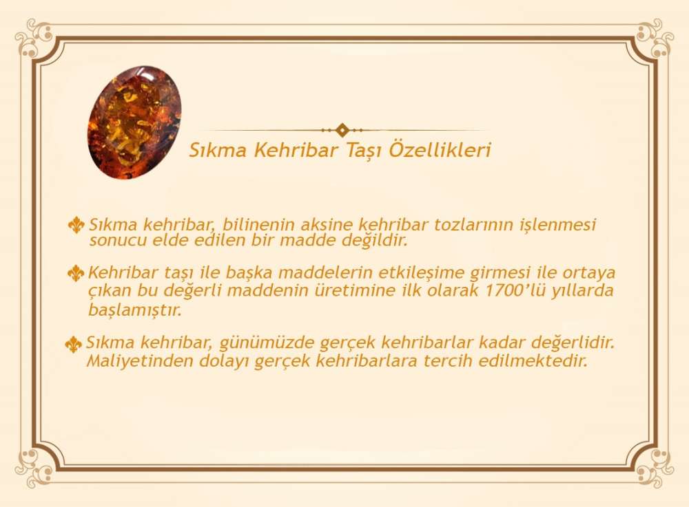1000 Ayar Gümüş Kazaz Püsküllü İstanbul Kesim Lacivert Sıkma Kehribar Tesbih