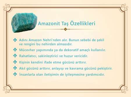 1000 Ayar Gümüş Kazaz Püsküllü Küre Kesim Amazonit Doğaltaş Tesbih - Thumbnail
