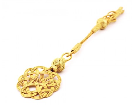 Gold Renk 1000 Ayar Gümüş Kazaz Püskül - Thumbnail