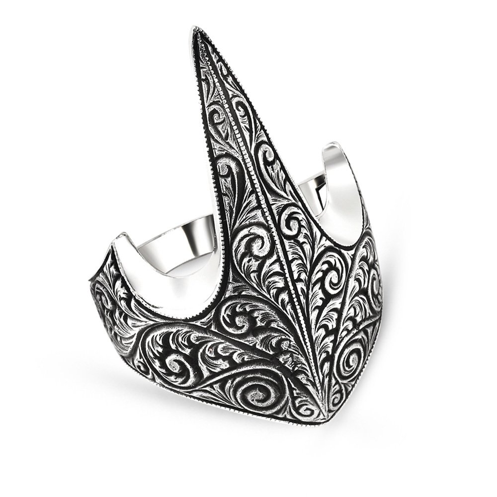 Özel Tasarım Eskitme Renk 925 Ayar Gümüş Okçu (Zihgir) Yüzüğü