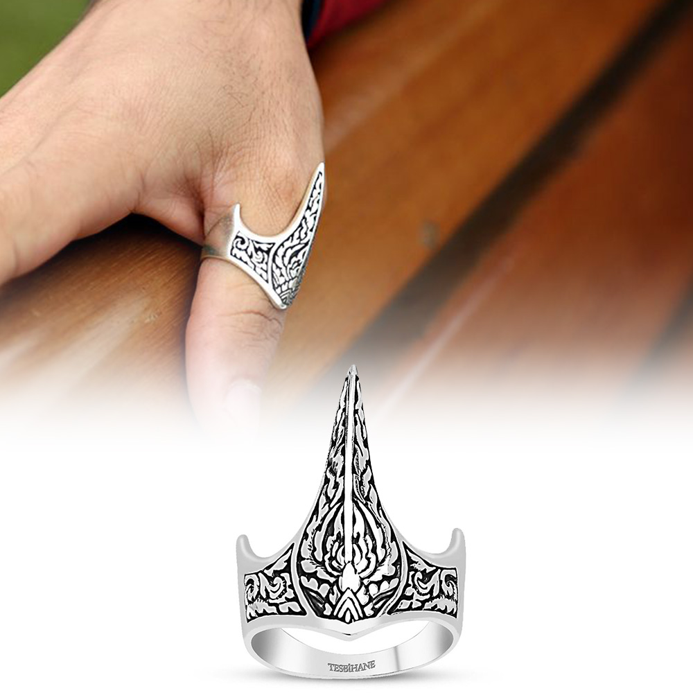 925 Ayar Gümüş Özel Tasarım Okçu (Zihgir) Yüzüğü