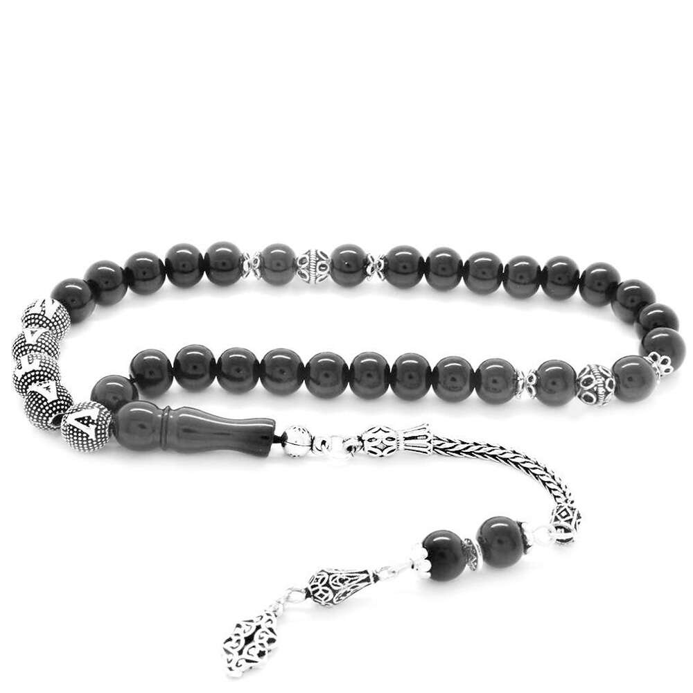 925 Ayar Gumus Puskullu Kure Kesim Isim Yazili Rus Oltu Tesbih