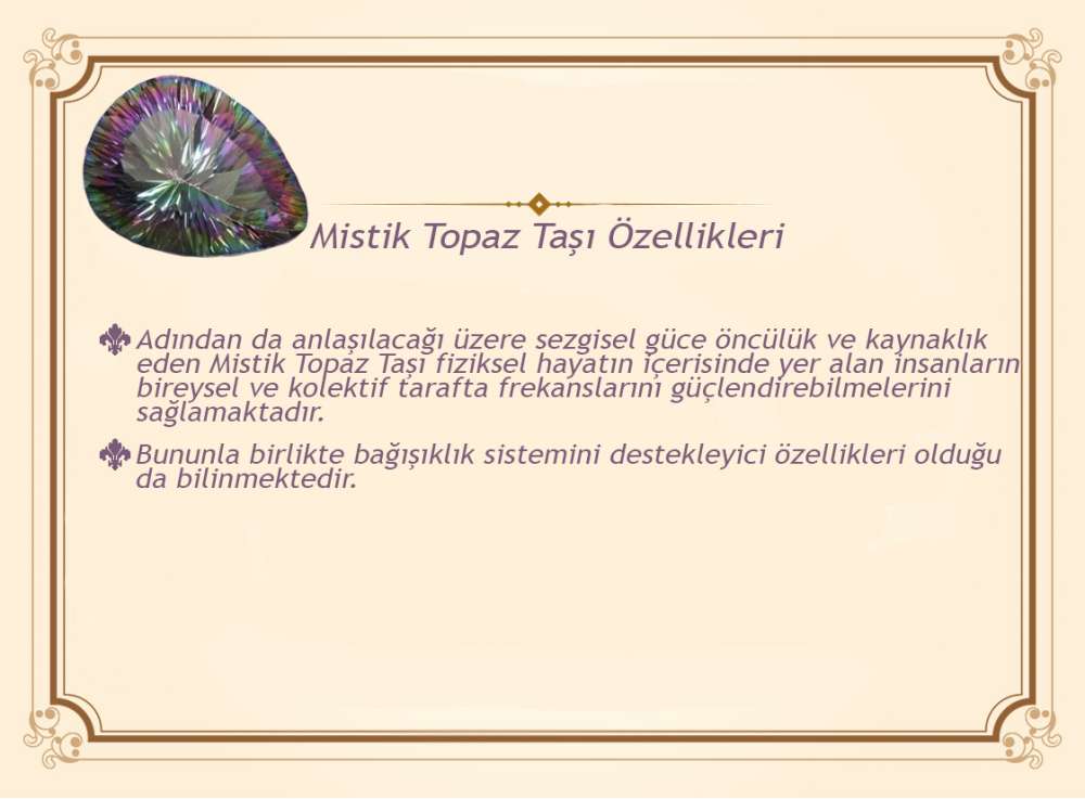 Faset Kesim Mistik Topaz Taşlı Yanları Gotik Süslemeli 925 Ayar Gümüş Erkek Yüzük