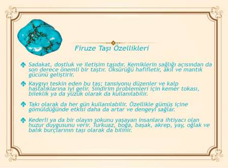 Faset Kesim Zultanit Taşlı Yanları Firuze Taş Mıhlamalı Başak Motifli 925 Ayar Gümüş Erkek Yüzük - Thumbnail