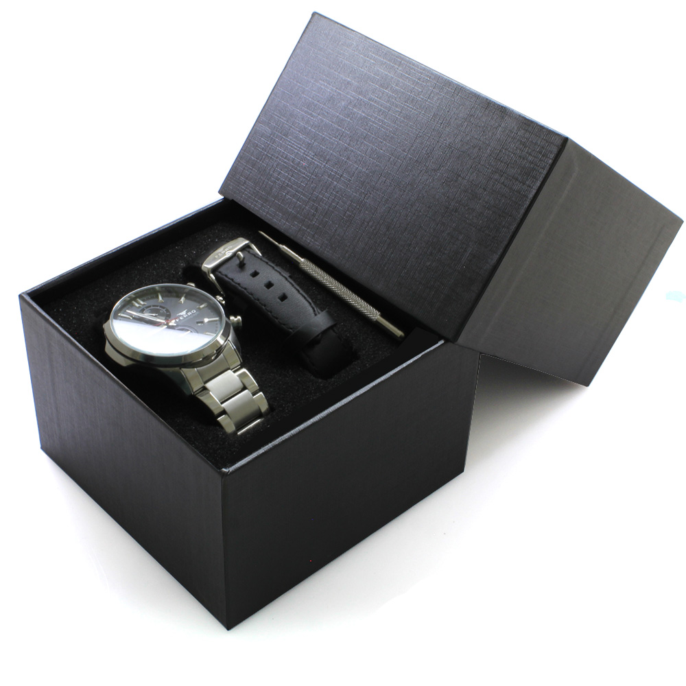 Ferro Gümüş & Siyah Değiştirilebilir Kordonlu Erkek Kol Saati TH-FM110047A-A