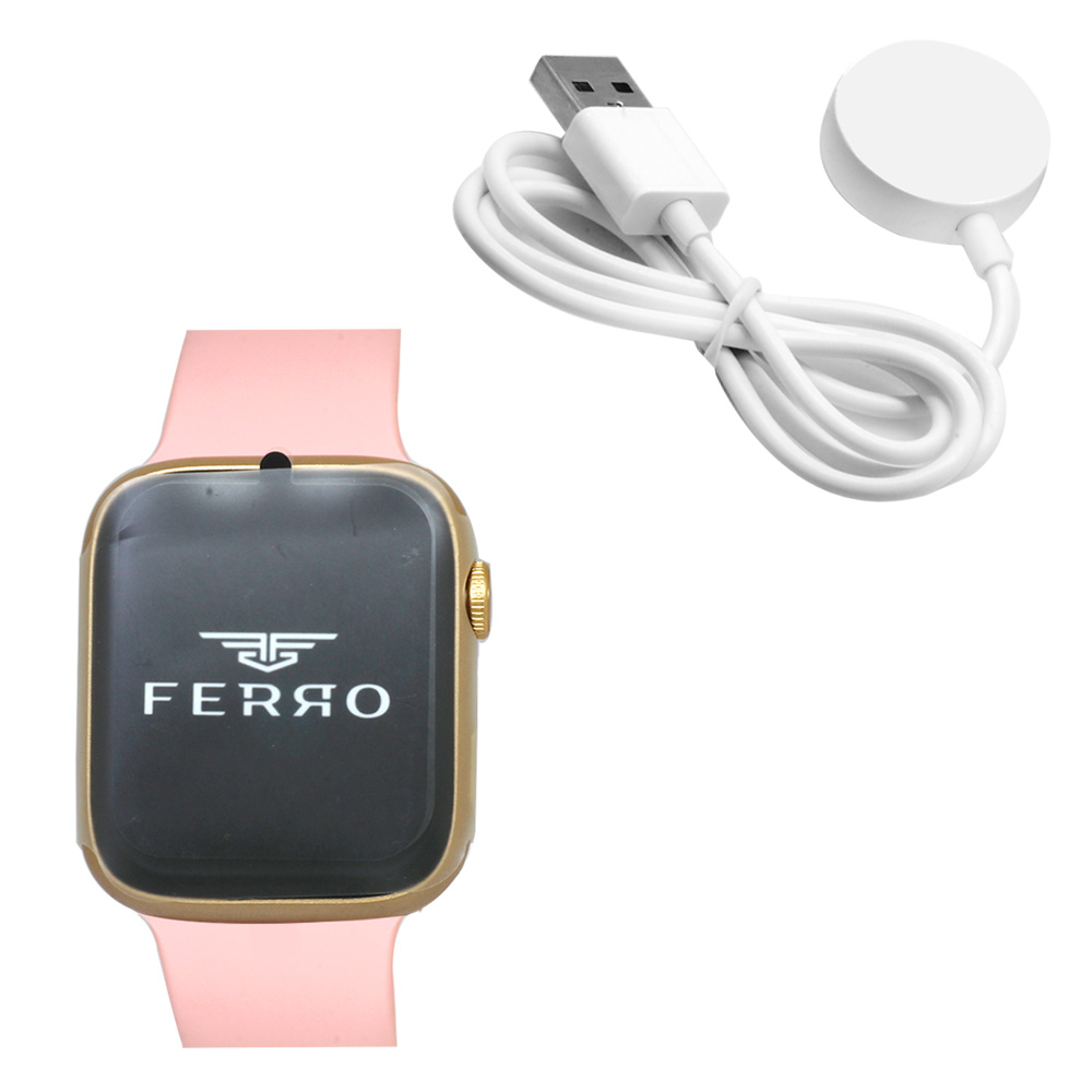 Ferro Pembe Renk Silikon Kordonlu Akıllı Saat TH-FSW1108-C