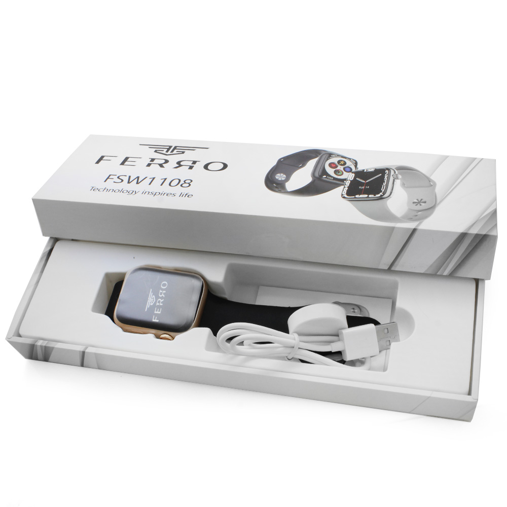 Ferro Siyah & Gold Renk Silikon Kordonlu Akıllı Saat TH-FSW1108-CS
