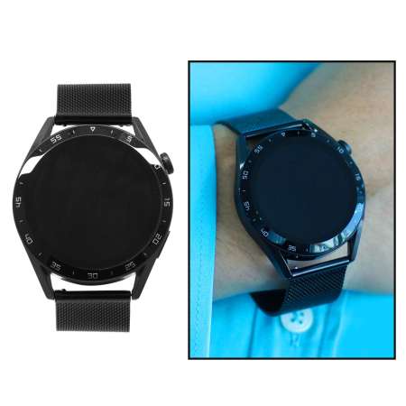 Ferro Siyah Renk Hasır Kordonlu Akıllı Saat TH-FSW1109B-G - Thumbnail