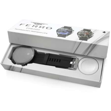 Ferro Siyah Renk Silikon Kordonlu Akıllı Saat TH-FSW1109P-G - Thumbnail