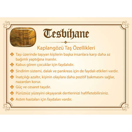 Kararmaz Metal Gold Püsküllü Küre Kesim Turkuaz Kaplangözü Doğaltaş Tesbih - Thumbnail