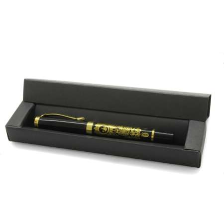Kişiye Özel İsim Yazılı Sarı-Siyah Renk Arma Desenli Roller Tükenmez Kalem - Thumbnail