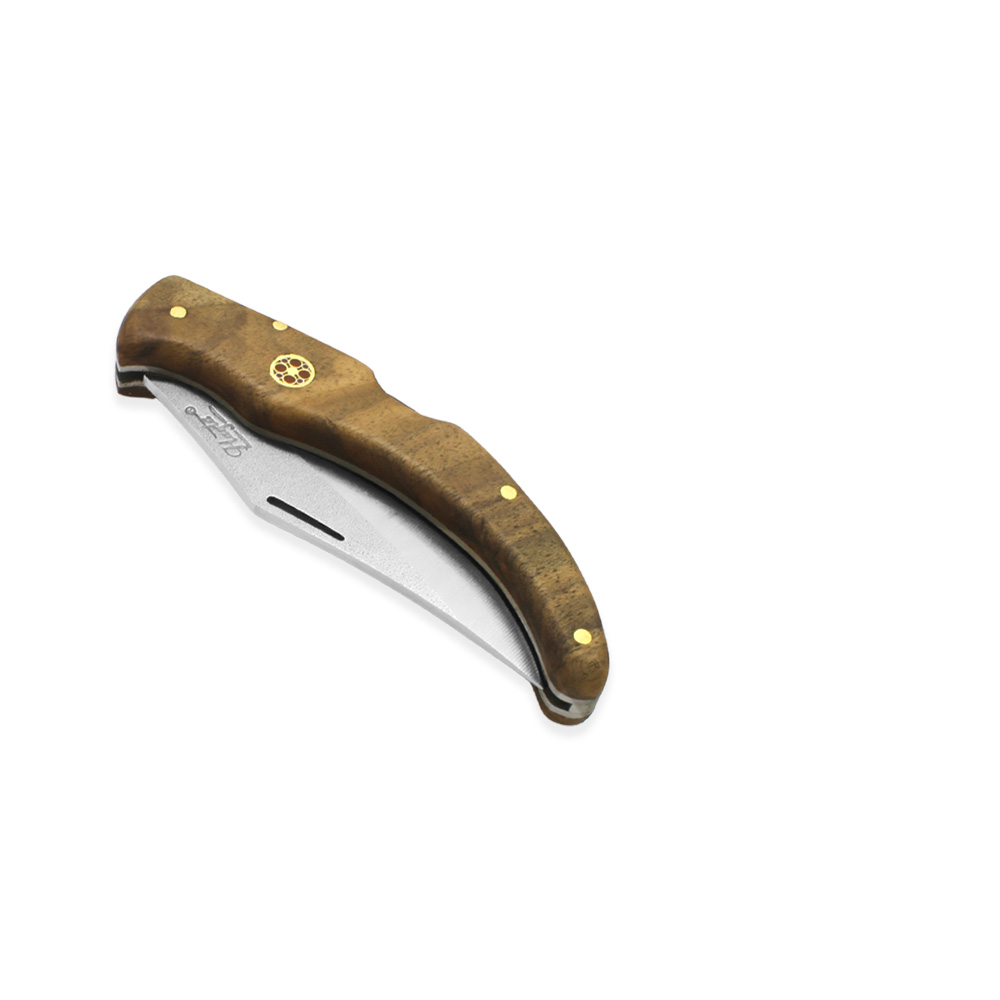 Kök Ceviz Ağacı Kabzalı Hayta Model Sırttan Kilit Mekanizmalı Kişiye Özel İsim Yazılı 4116 Karartılmış Çelik Avcı/Kamp Bıçağı
