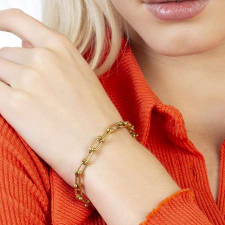 Marina Tasarım Gold Renk Çelik Kadın Bileklik - Thumbnail