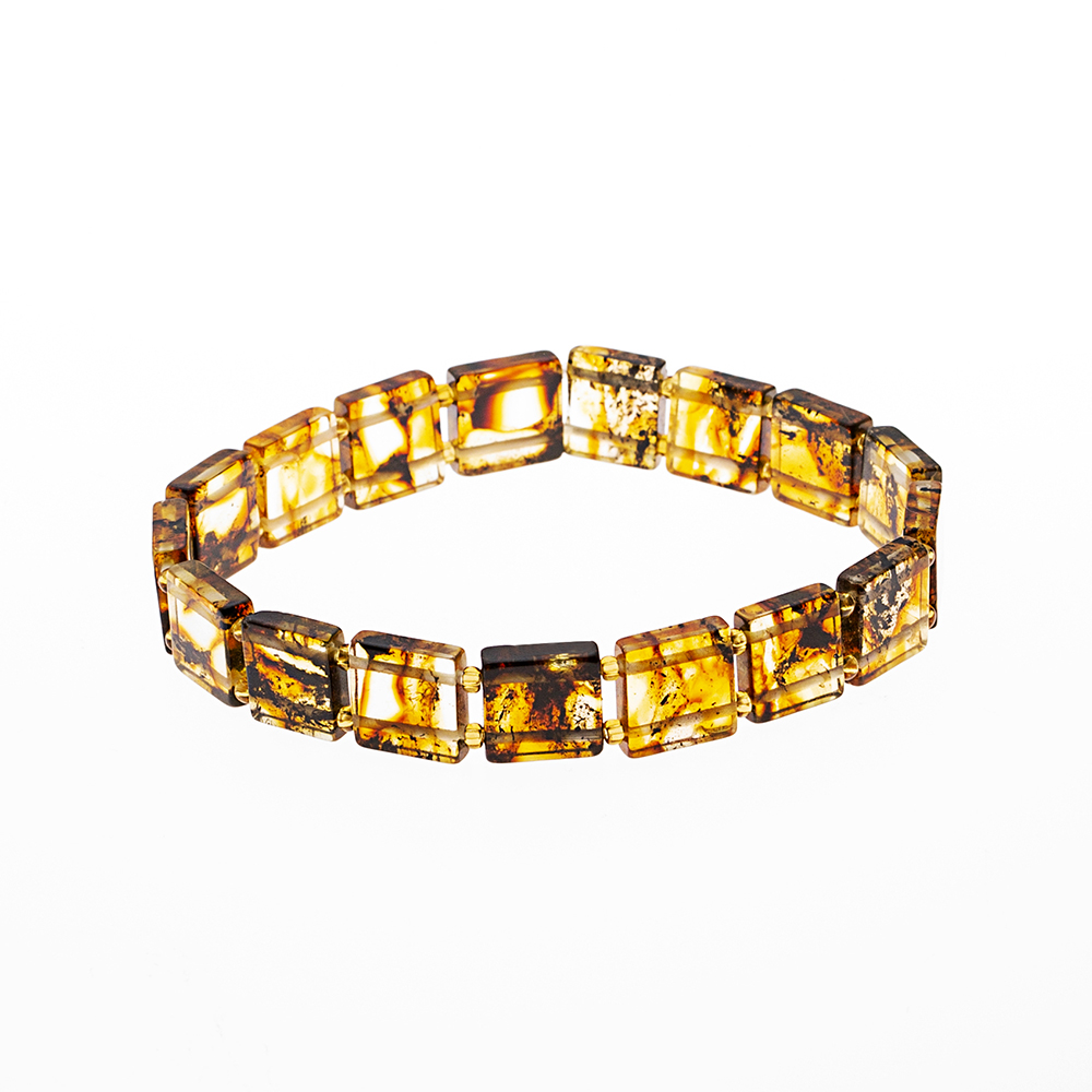 Multicolor Doğal Damla Kehribar Rolex Unisex Bileklik