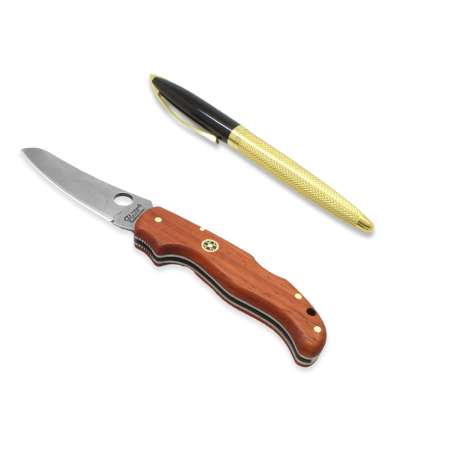 Padok Ağacı Kabzalı Delikli Hayta Model Sırttan Kilit Mekanizmalı Kişiye Özel İsim Yazılı 4116 Karartılmış Çelik Avcı/Kamp Bıçağı - Thumbnail