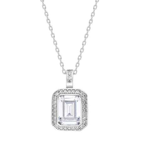 Starlight Diamond Pırlanta Montür Zarif Baget Taşlı 925 Ayar Gümüş Kadın Kolye - Thumbnail