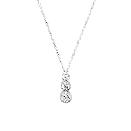 Starlight Diamond Zirkon Taşlı Gözyaşı Tasarım 925 Ayar Gümüş Kadın Kolye - Thumbnail