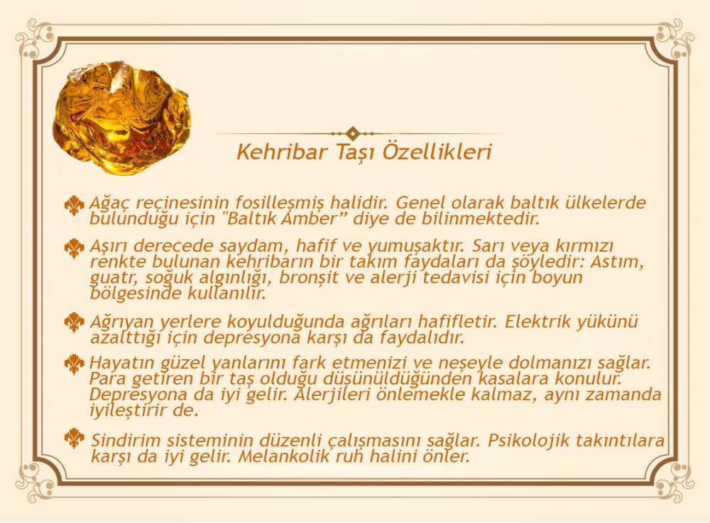 Turkuaz Kehribar Üzeri Anadolu Motifli Yanları Gravür İşlemeli 925 Ayar Gümüş Erkek Yüzük